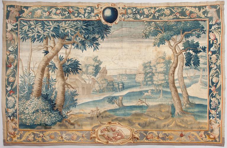 VÄVD TAPET, gobelängteknik, ca 210 x 325 cm, Holland ca 1680.