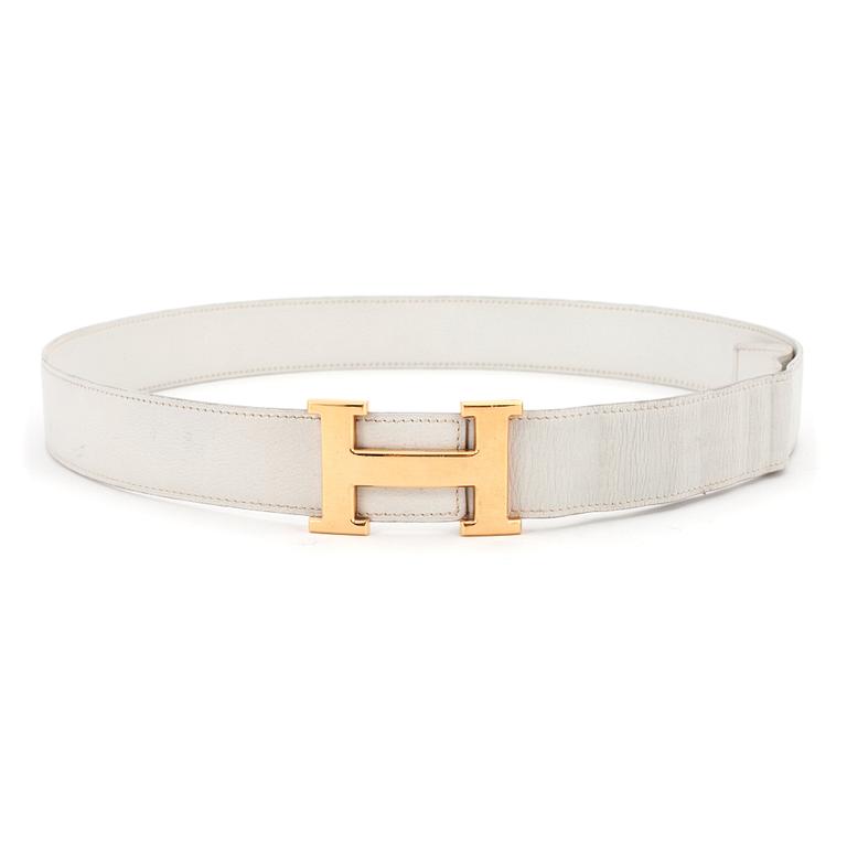 HERMÈS, a white leather belt form the 1970s.