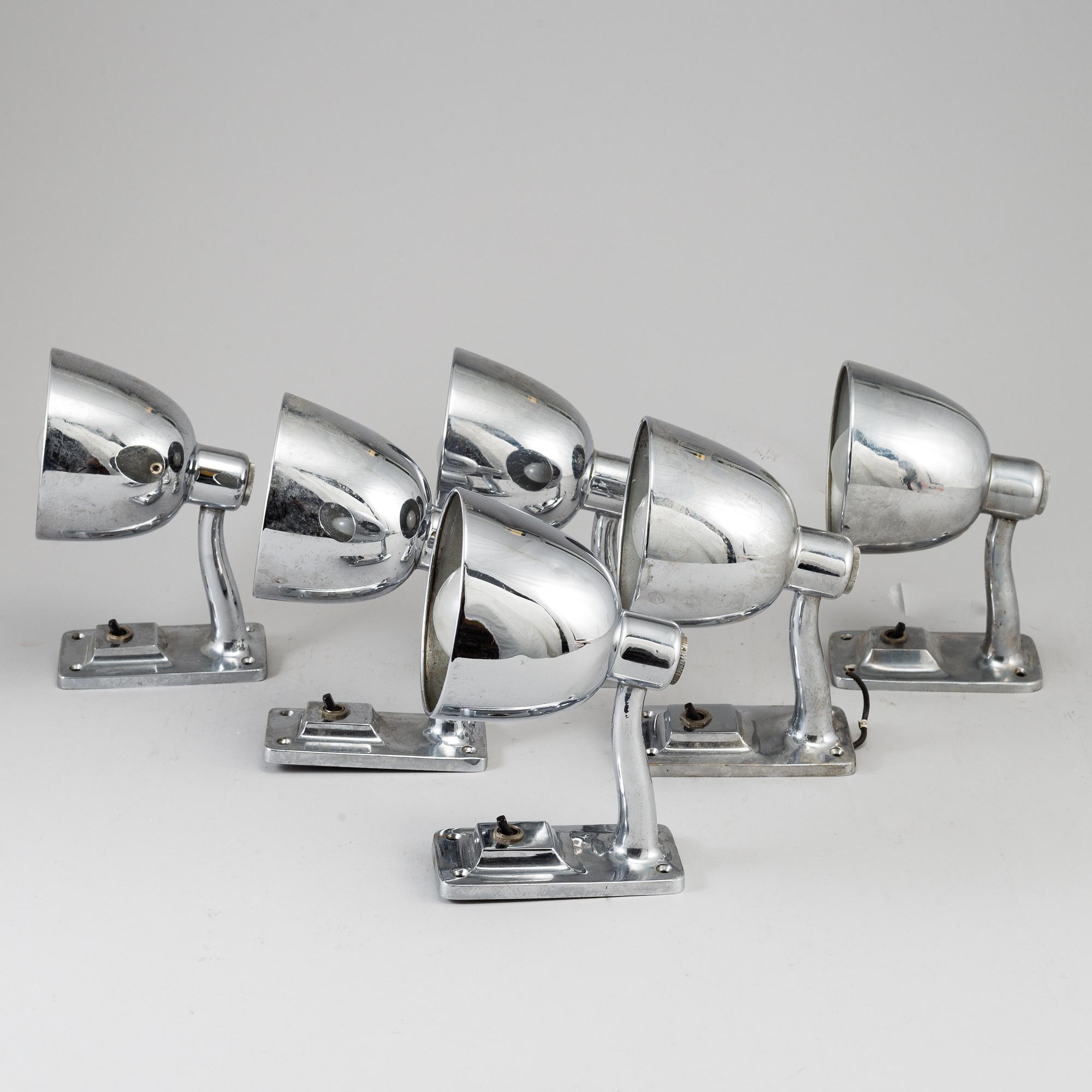 6 20th century wall lights.