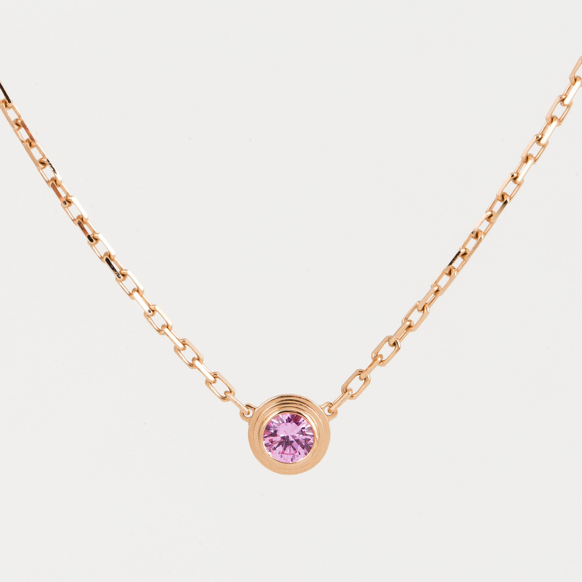 A Cartier 'Saphirs Légers de Cartier' 18K pink gold and pink sapphire necklace.