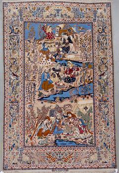 MATTA, möjligen Keshan, figural, old. Ca 240x155 cm.