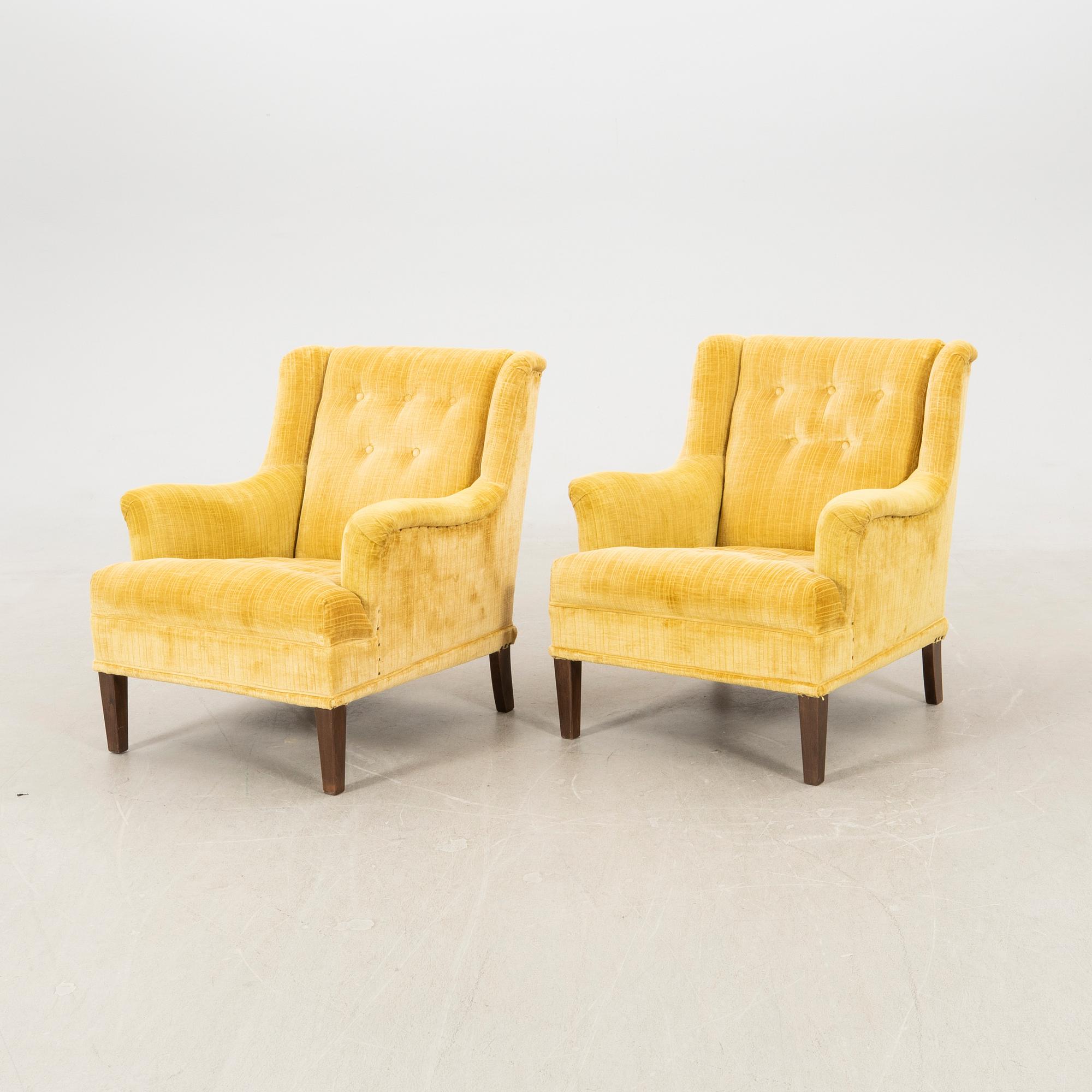 Armchairs a pair of "Cosy" Nordiska Kompaniet (NK) later part of the 20th century.