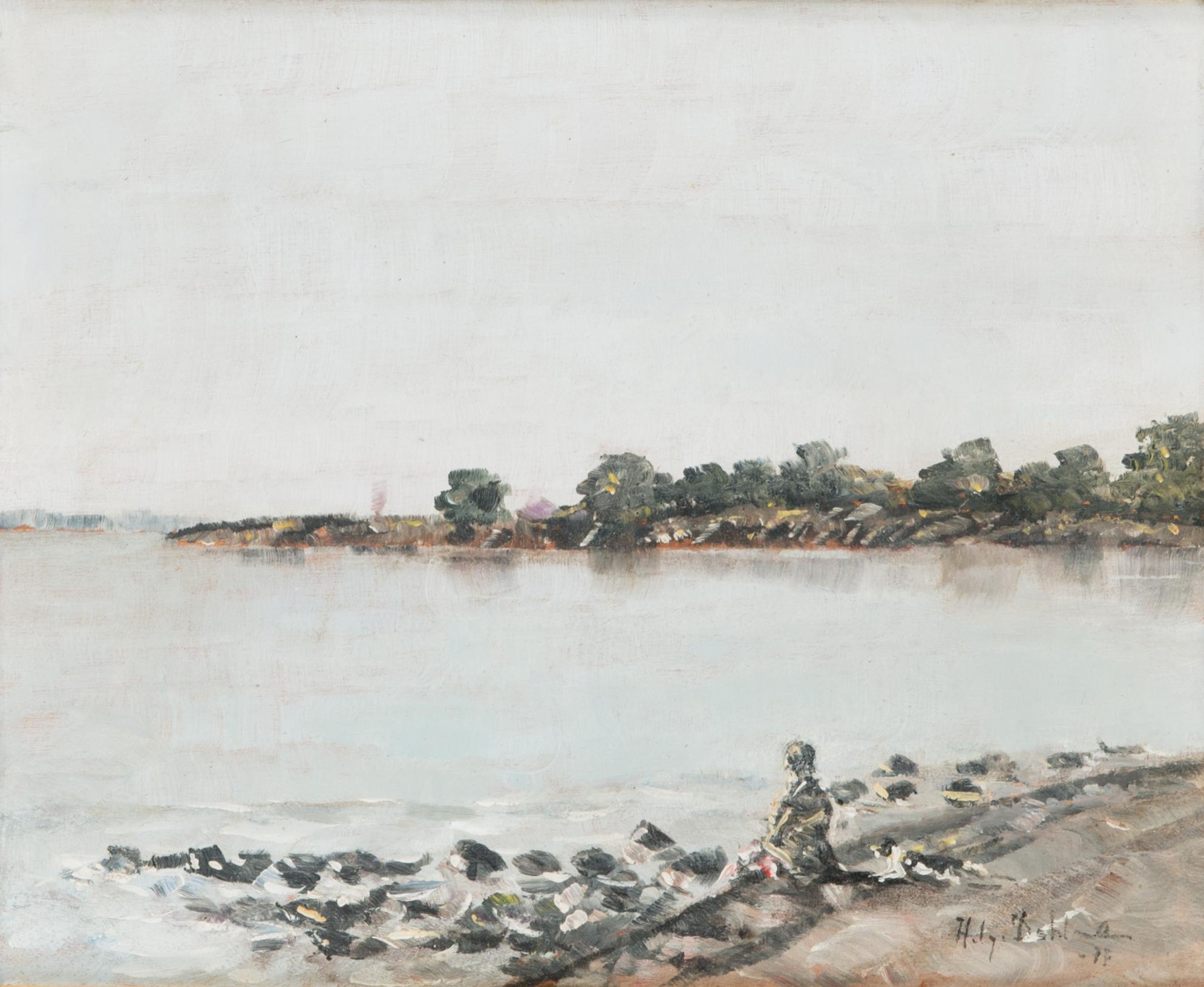 Helge Dahlman, olja på pannå, signerad och daterad -77.