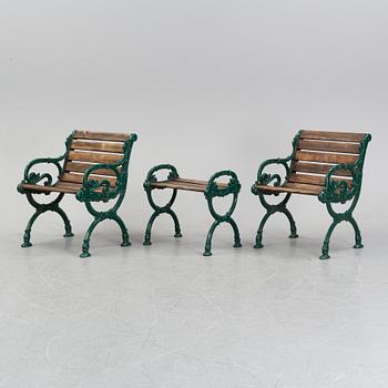 A five piece Byarum suite of garden furniture, late 20th Century.