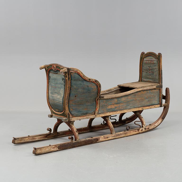 a folk art sleigh Forsa, Hälsingland 1785.