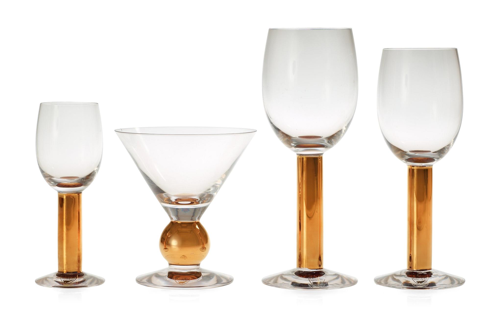 A Gunnar Cyrén 48 pcs 'Nobel' glass service, Orrefors.