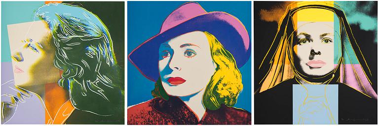 Andy Warhol, "Three portraits of Ingrid Bergman by Andy Warhol".
