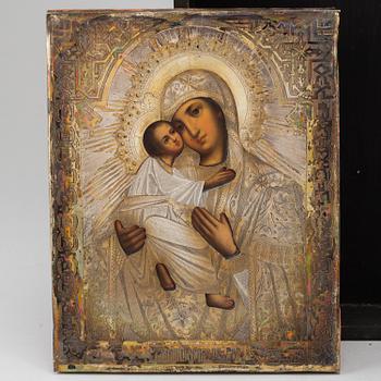 A Russian icon in kiot, Moskow, 1874.