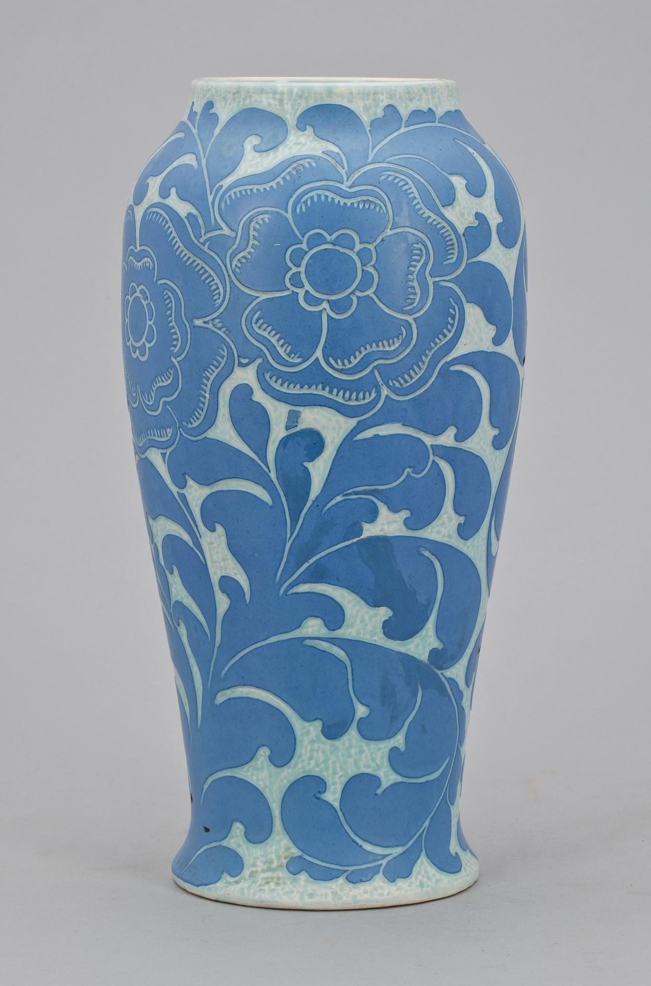 VAS, flintgods, jugend, Josef Ekberg, Gustafsberg. Sign o dat 1918.