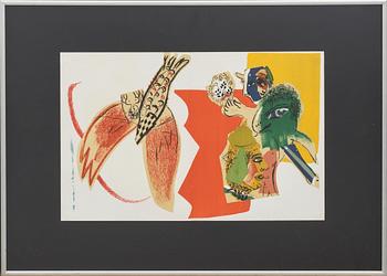 Marc Chagall · MARC CHAGALL, färglitografi, ur XX:e siècle nr 26 1966.