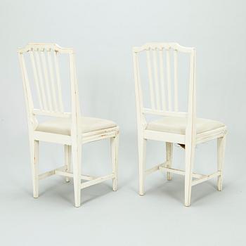 Stolar, 6 st, gustavianska, stockholmsarbete, sent 1700-tal.