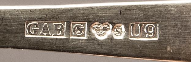 A Swedish 20th set of 36 pcs silver cutlery mark of J Ängman GAB Stockholm 1690/70s, weight ca 980 gr.