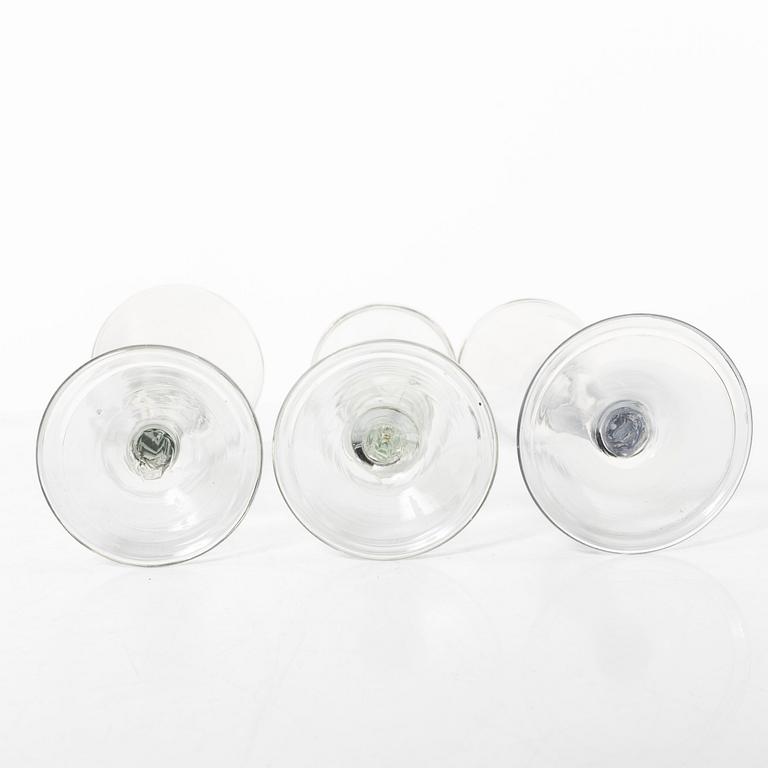 Pointed glasses, similar, 6 pcs, 18th century.