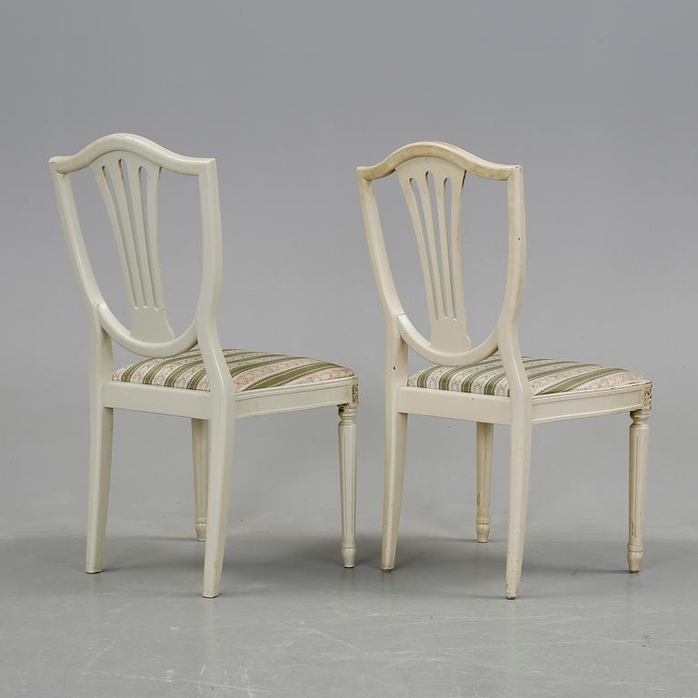 STOLAR, 6 + 1, gustaviansk stil, omkring 1900-talets mitt.