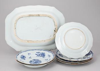 SERVISDELAR, 7 st, porslin, Qianlong, Kina 1700-tal.