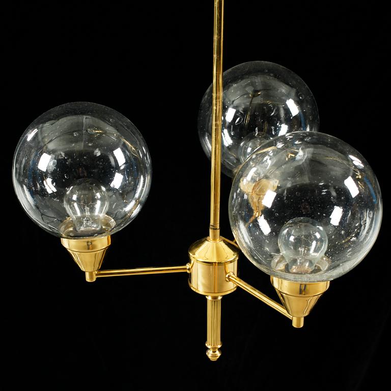 A 20th century ceiling lamp. Height approx 70 cm.