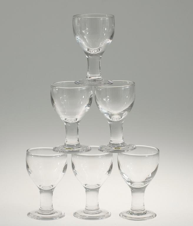 ÖLGLAS, 6 st, Signe Persson-Melin, Boda. 1900-talets andra hälft.