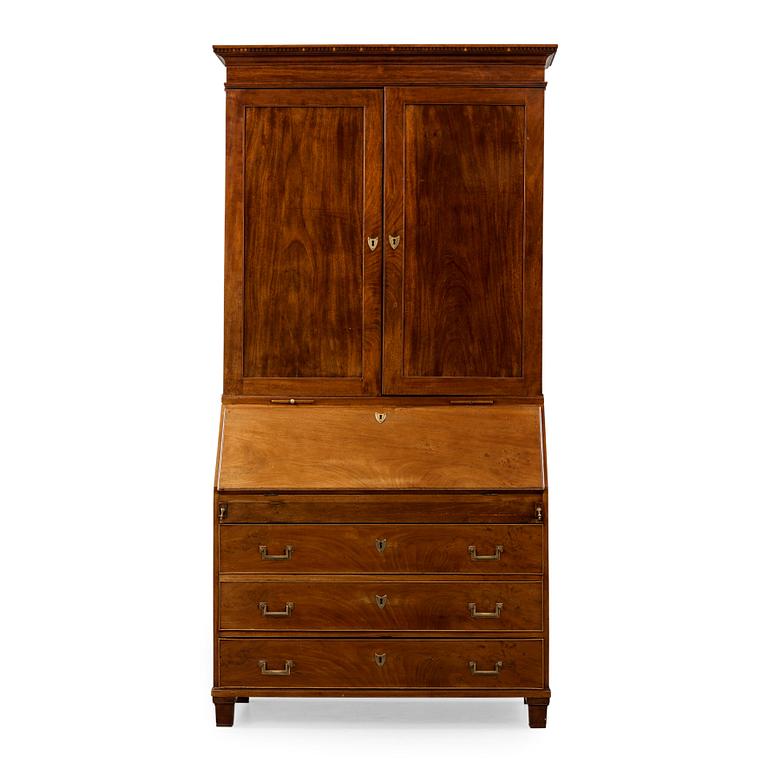 A late Gustavian late18th century writing cabinet attributed C D Fick.