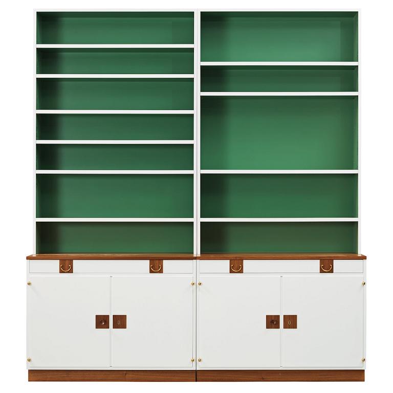 Josef Frank, two sections of bookshelves, Svenskt Tenn, model 2255, post 1985.