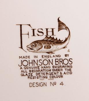 FISKTALLRIKAR, 6 st, flintgods. Johnson Bros England.