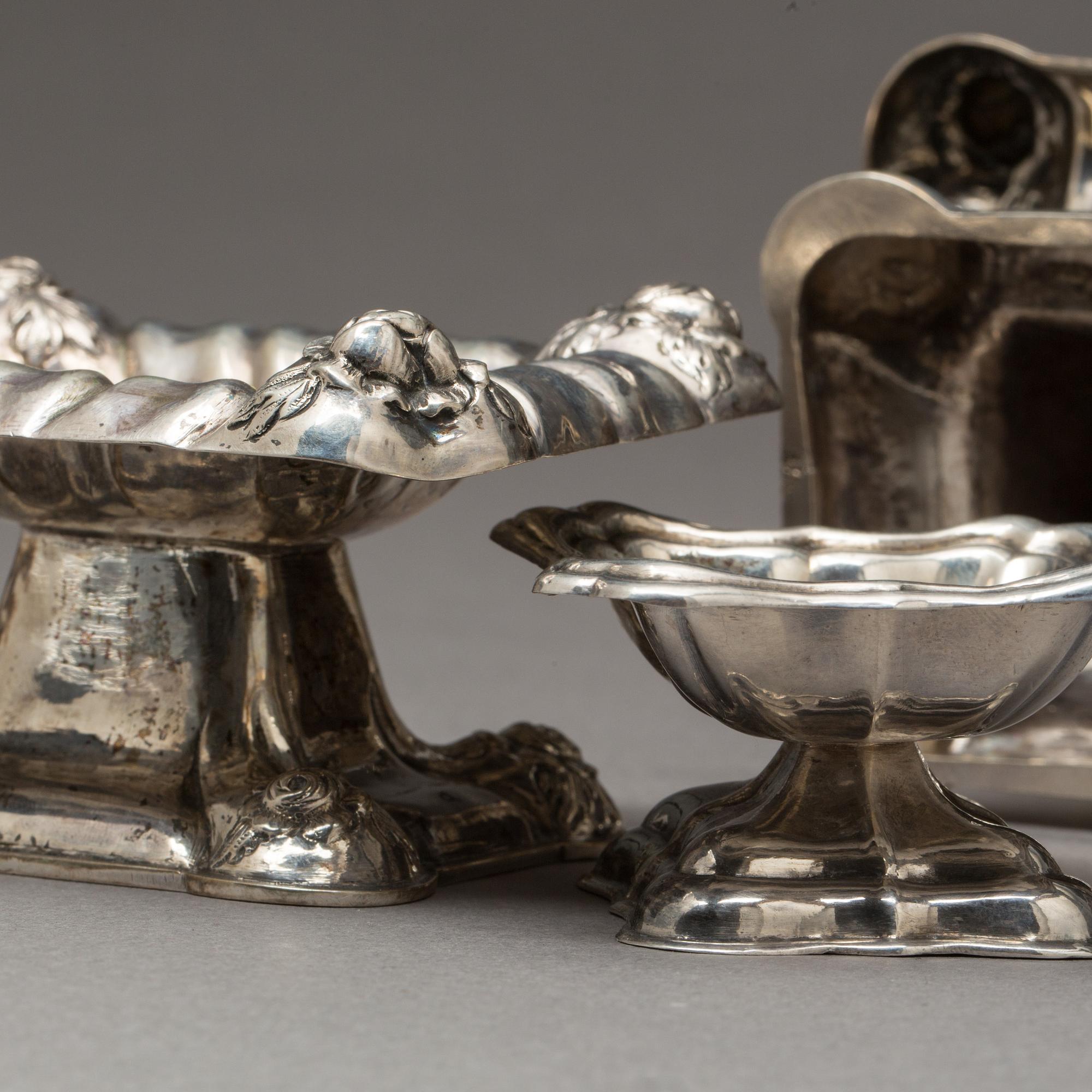 SALTKAR, 2 par, Österrike/Ungern, 1900-tal, silver, total vikt 360 g.