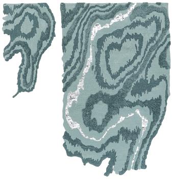 101. Jonathan ”Ollio” Josefsson, matta, 2 delar, tuftad i relief, ca 250 x178 resp 130 x  73 cm.