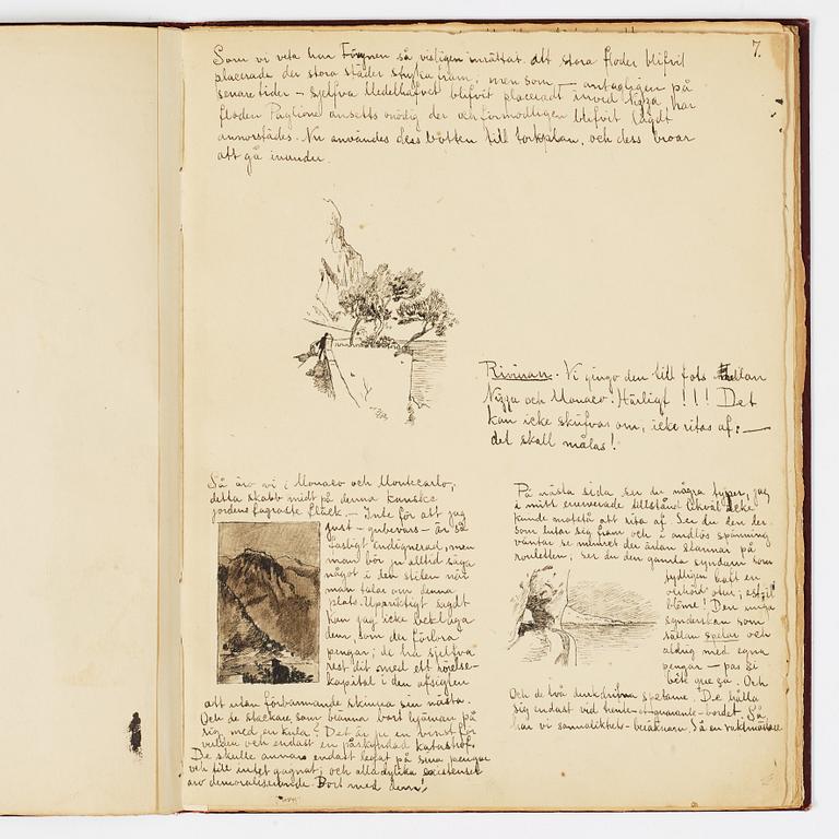 Carl Larsson, CARL LARSSON, illustrated travel story, "Från Stockholm till Messina" (From Stockholm to Messina), 1886.