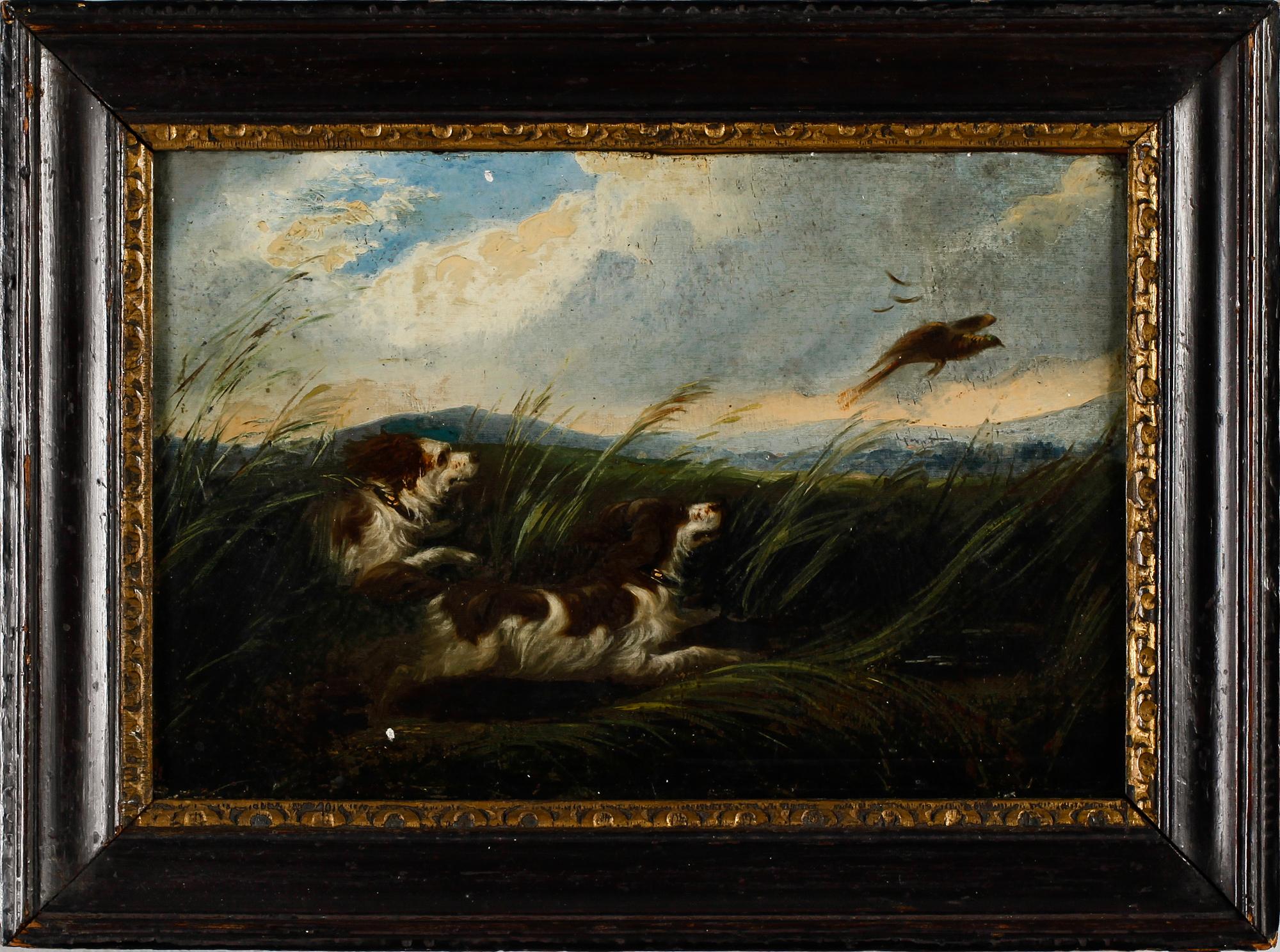 GEORGE ARMFIELD, hans art, olja på pannå, osignerad.