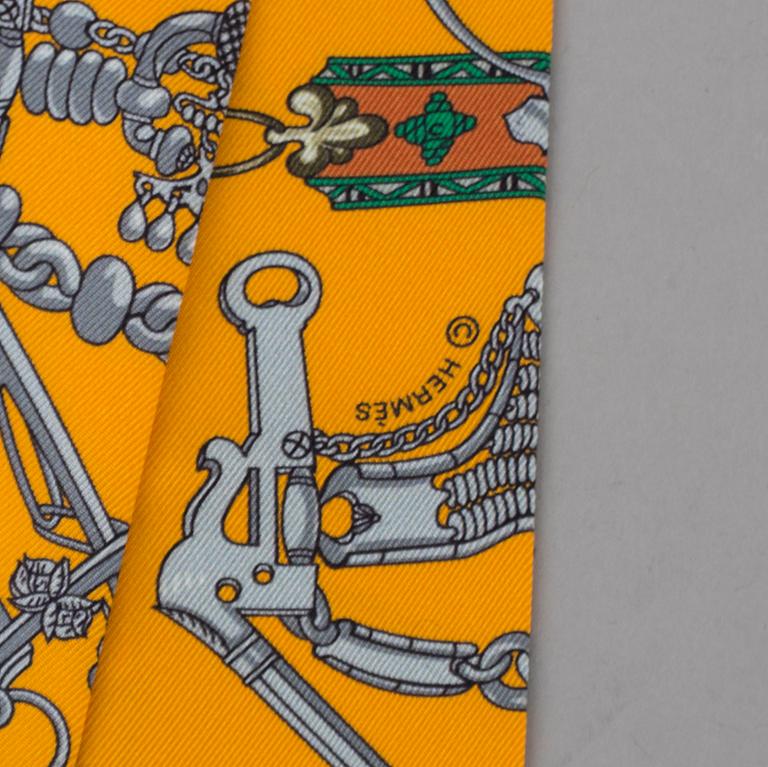 HERMÈS, "Twilly", scarf, 2 st.