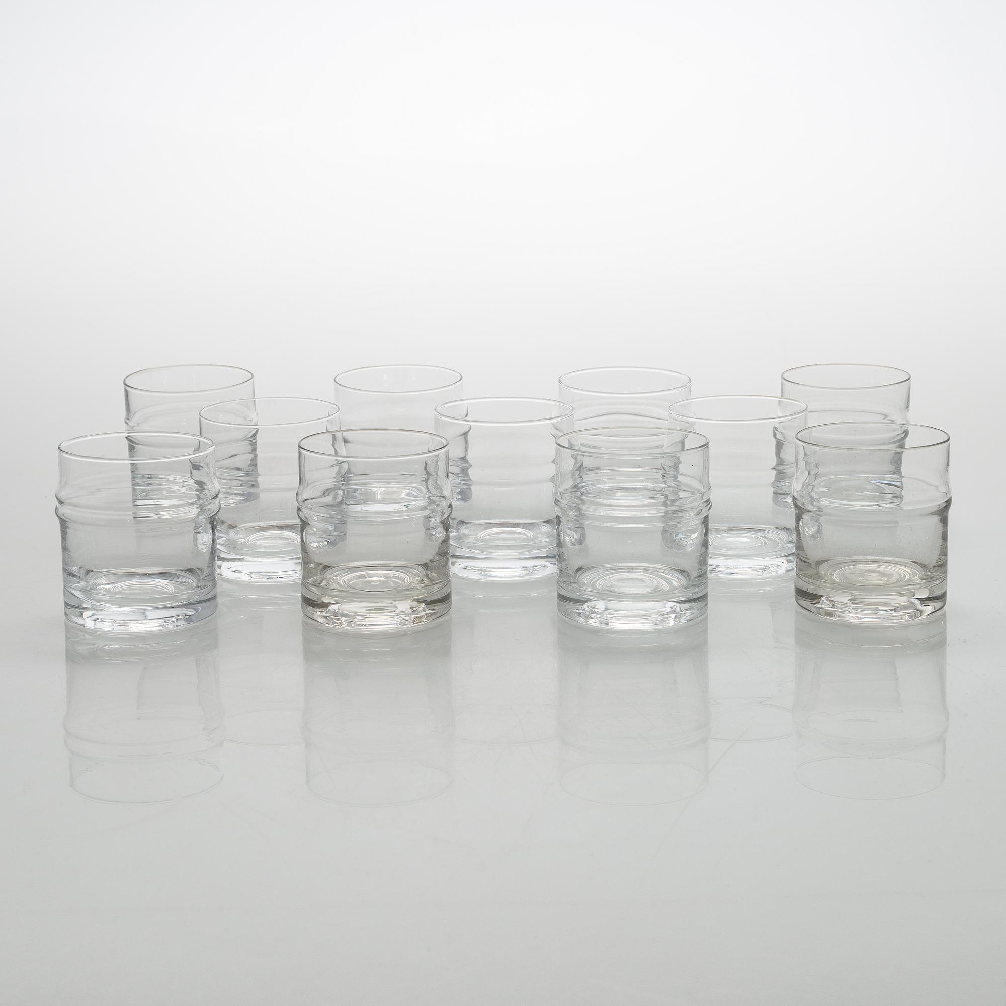 Timo Sarpaneva, set of 54 'Ripple' 2054 glasses for Iittala.