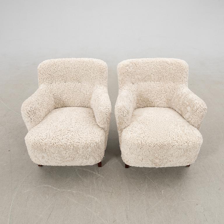 Fåtöljer ett par Danmark 1900-talets mitt/andra hälft.