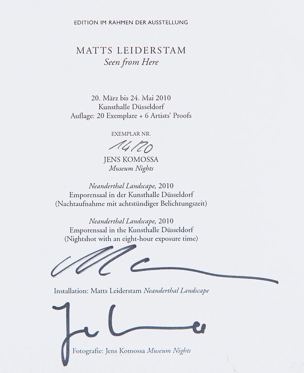 Matts Leiderstam, "Seen from here".