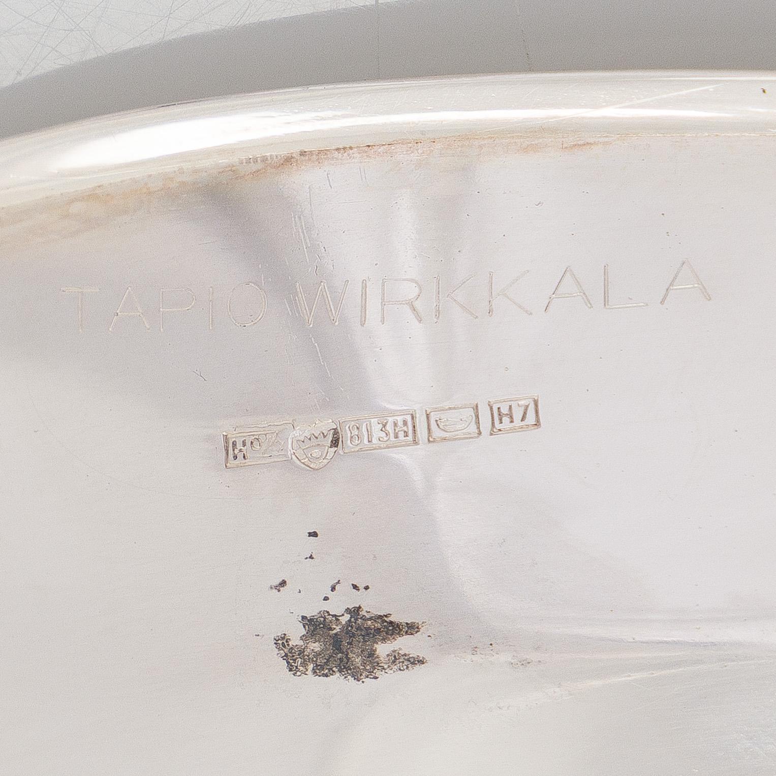 Tapio Wirkkala, Two silver bowls and a silver candlestick, Hopeatehdas, Helsinki, 1958 and 1961.