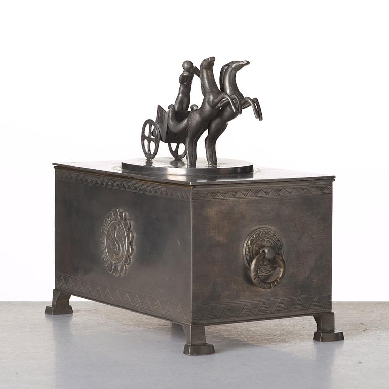 Nils Fougstedt, a pewter box for Firma Svenskt Tenn, model A 810, 1929.