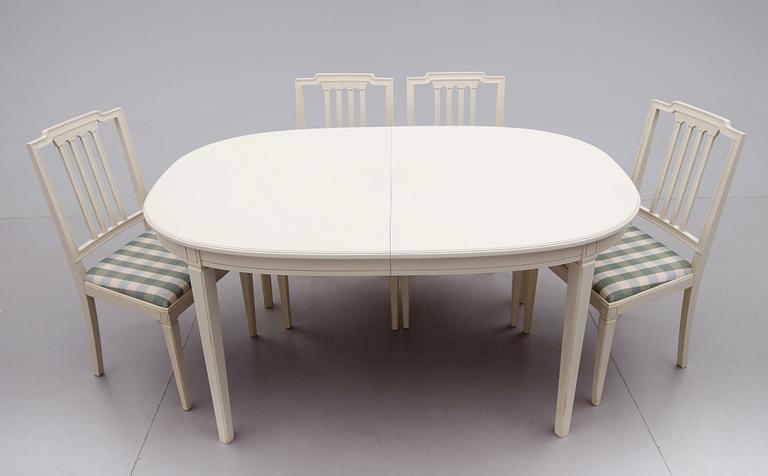 MATGRUPP, 5 delar, gustaviansk stil, 1900/2000-tal.