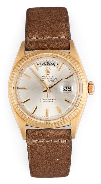 A Rolex Day-Date gentleman's wrist watch, c. 1962.