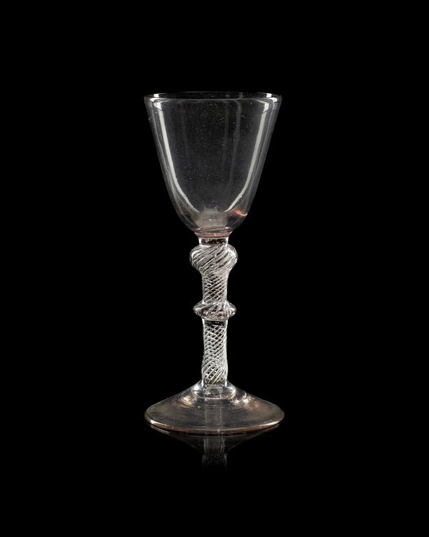 An English wine glass, mid 18th Century.