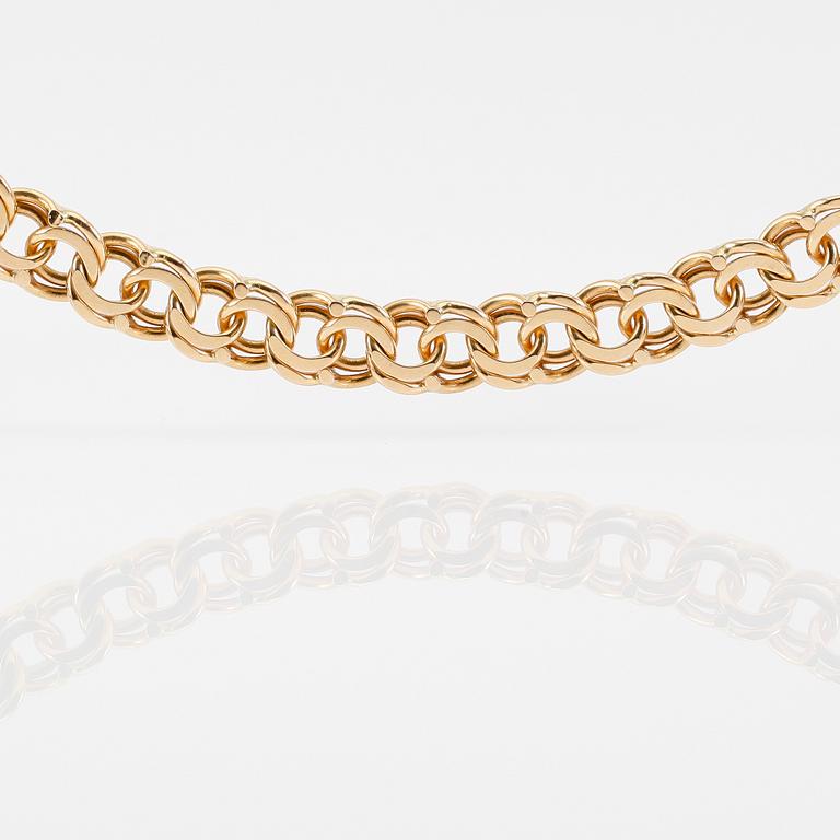 COLLIER, 18K guld, svenska stämplar Joans, bismarcklänk. Vikt ca 105 gram.