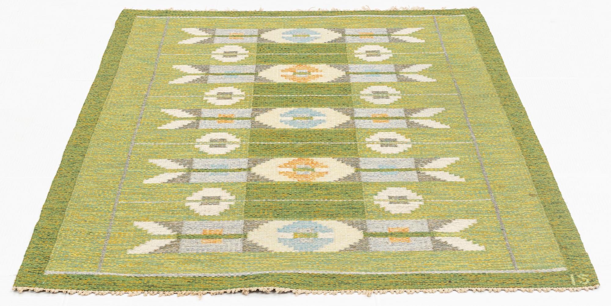Ingegerd Silow, a carpet, flat weave, 200 x 135 cm, signerad IS.