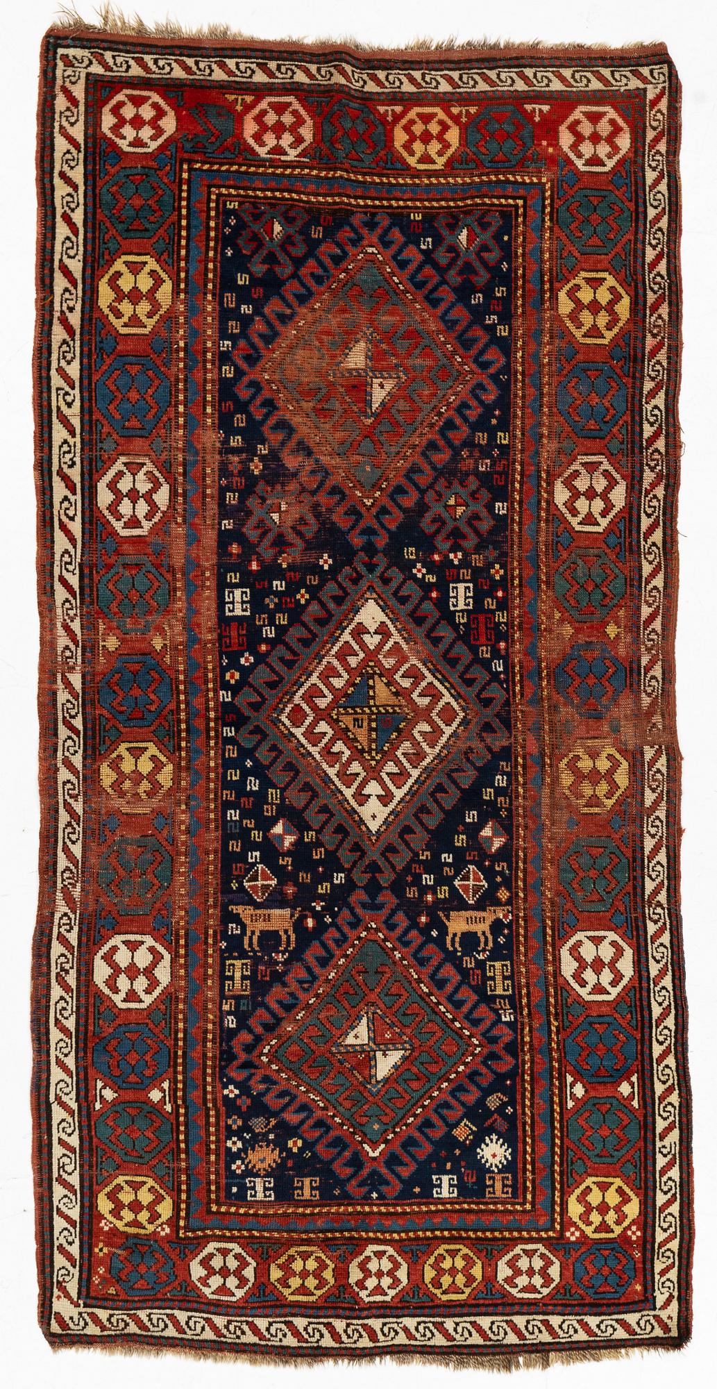Gallerimatta, Antik kazak, ca 240 x 120 cm.