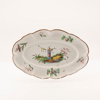Platter, probably Strasbourg, mid-18th century, faience.