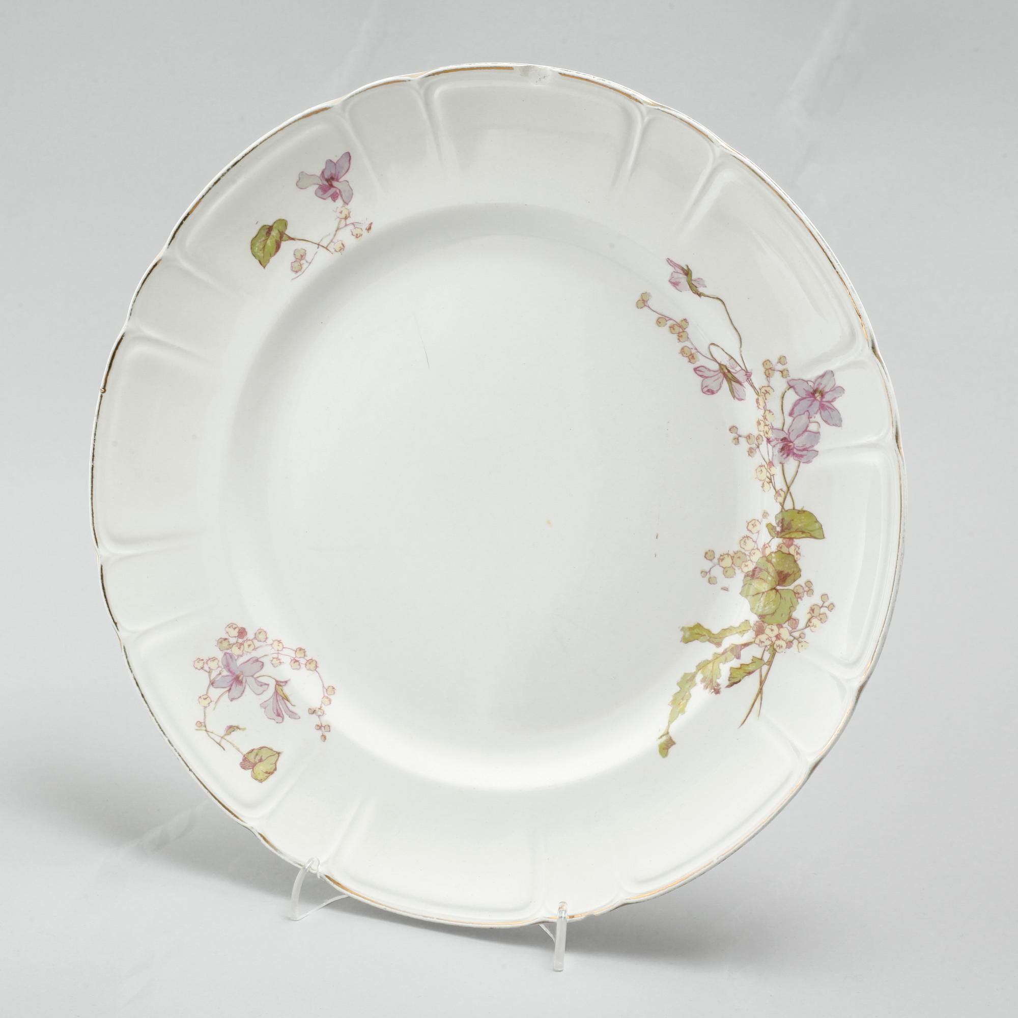 MATSERVIS, 49 delar, opakgods, "Viola", Gustavsberg, tillverkad 1895-1930.