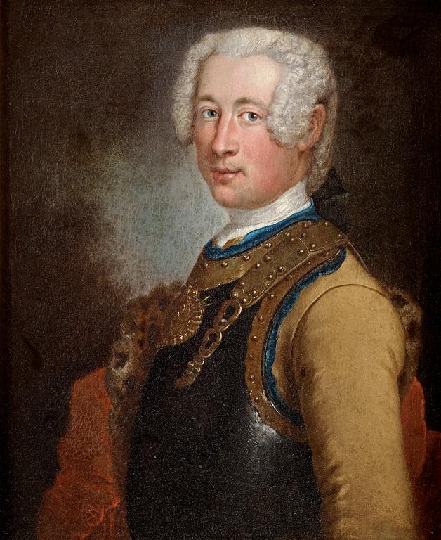 Antoine Pesne His studio, Portrait of an officer from Preussia, probably prince August Ailhelm or prince Friedrich Heinrich Ludwig.