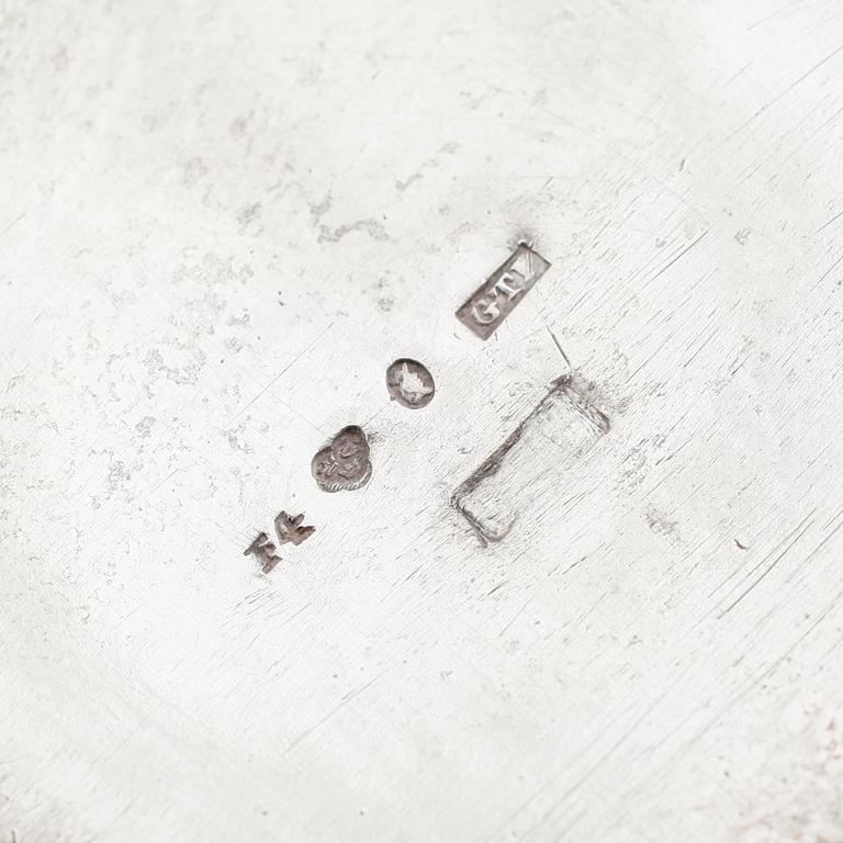 CHOKLADKANNA, silver, Gustaf Theodor Folcker, Stockholm 1836. Vikt ca 321 gram.