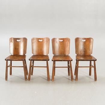 A five pcs pine 1950s dining set.