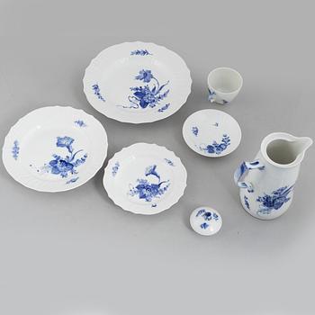 A 54-piece porcelain coffee and dinner service, "Blue Flower", Royal Copenhagen, Denmark.