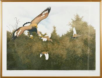 LENNART SAND, 3 st, färglitografier, signerade och numrerade.