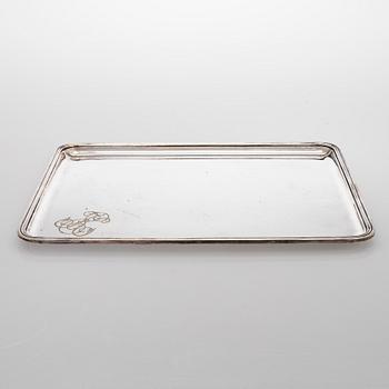 Alexander Katch, tarjotin, hopeoitua messinkiä, Pietari vuosisadan vaihde  1800/1900.