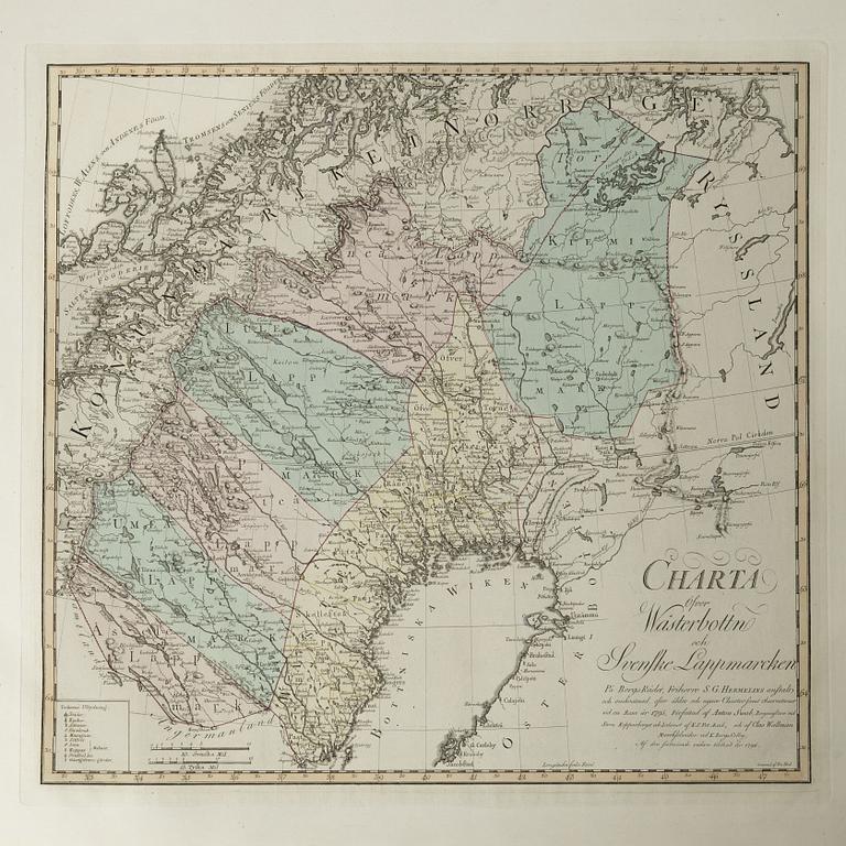 Med 28 graverade kartor över Sverige och Finland.