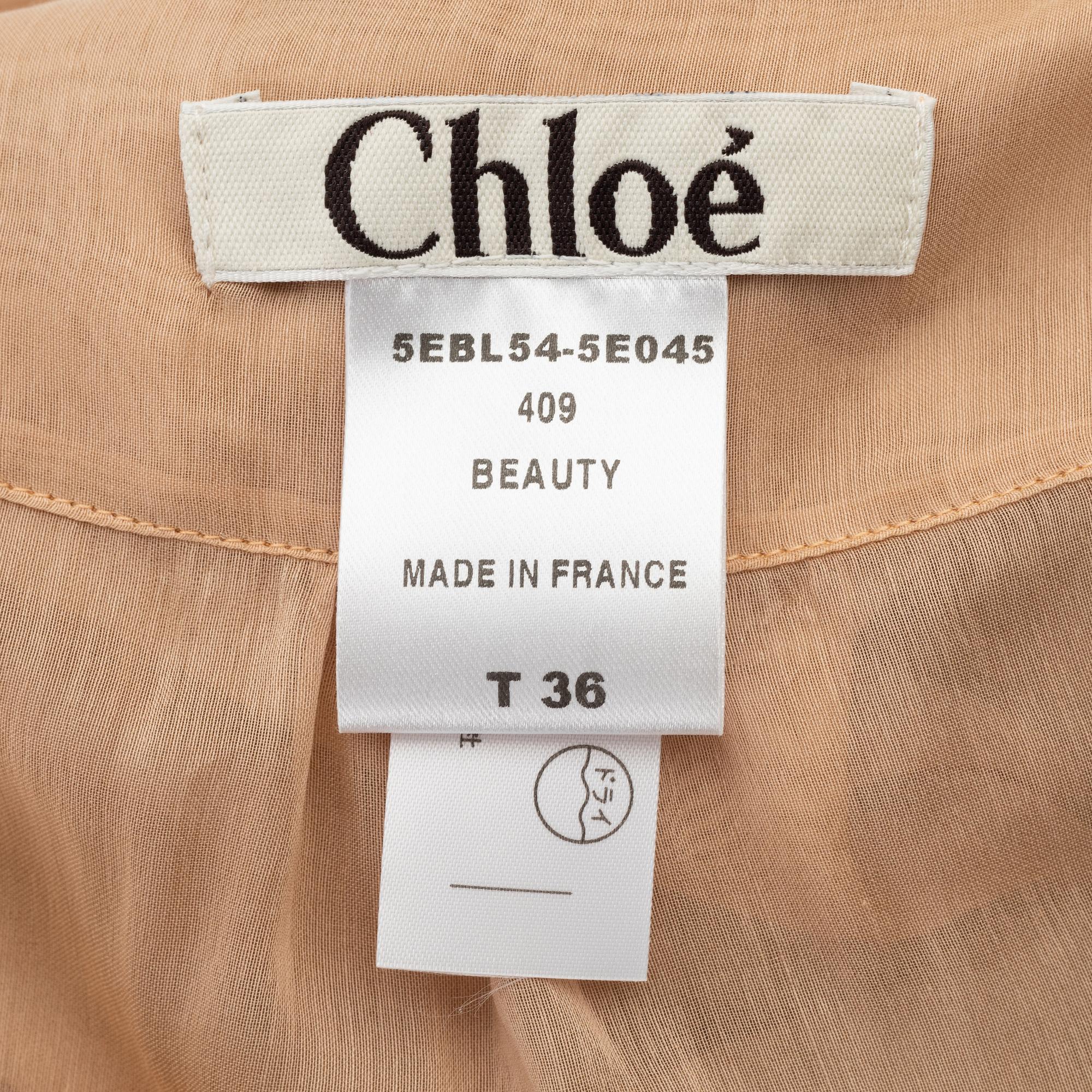 Chloé, a cotton/silk blouse, size 36.